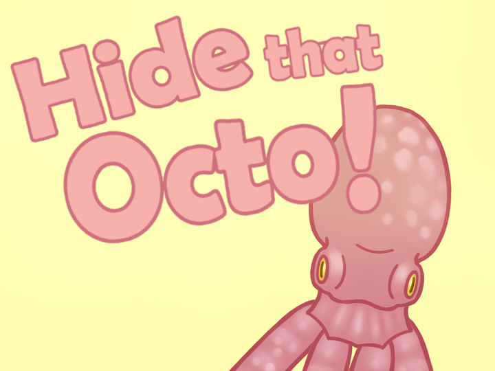A pink cartoony octopus